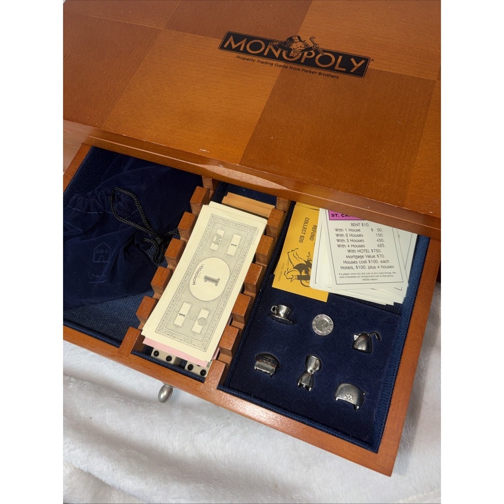 Michael Graves Design Monopoly Wooden Game Box Folds W/Storage Vtg 2002 Read GVC - Picture 11 of 16